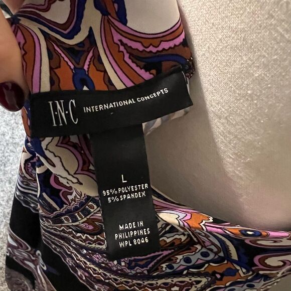 INC International Concepts Paisley Maxi Skirt Size Large Stretchy - Picture 4 of 6